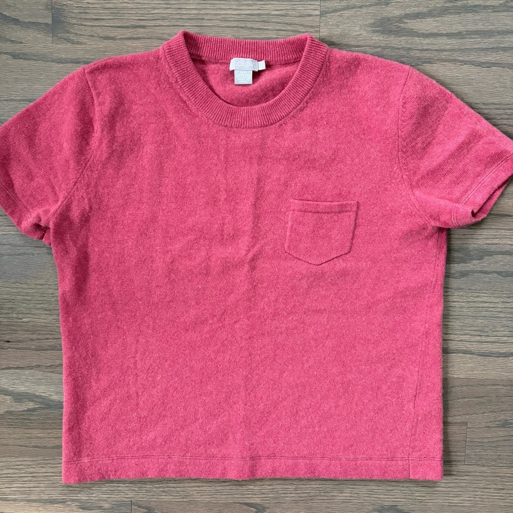 J CREW Lambswool Short Sleeve Sweater